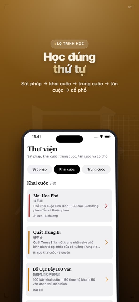 Danh mục sách khai cuộc trong app