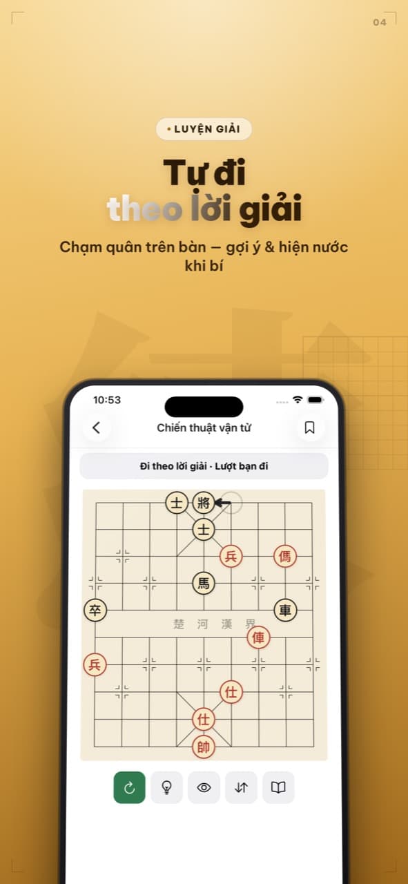 Chế độ luyện giải trên bàn cờ